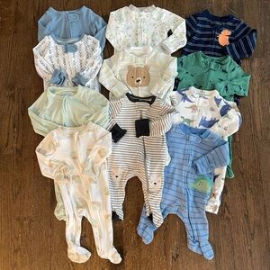 Newborn Pajamas Boy Bundle of 11 Carter’s Cloud Island